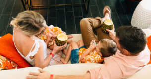 Family enjoying Condado, Puerto Rico